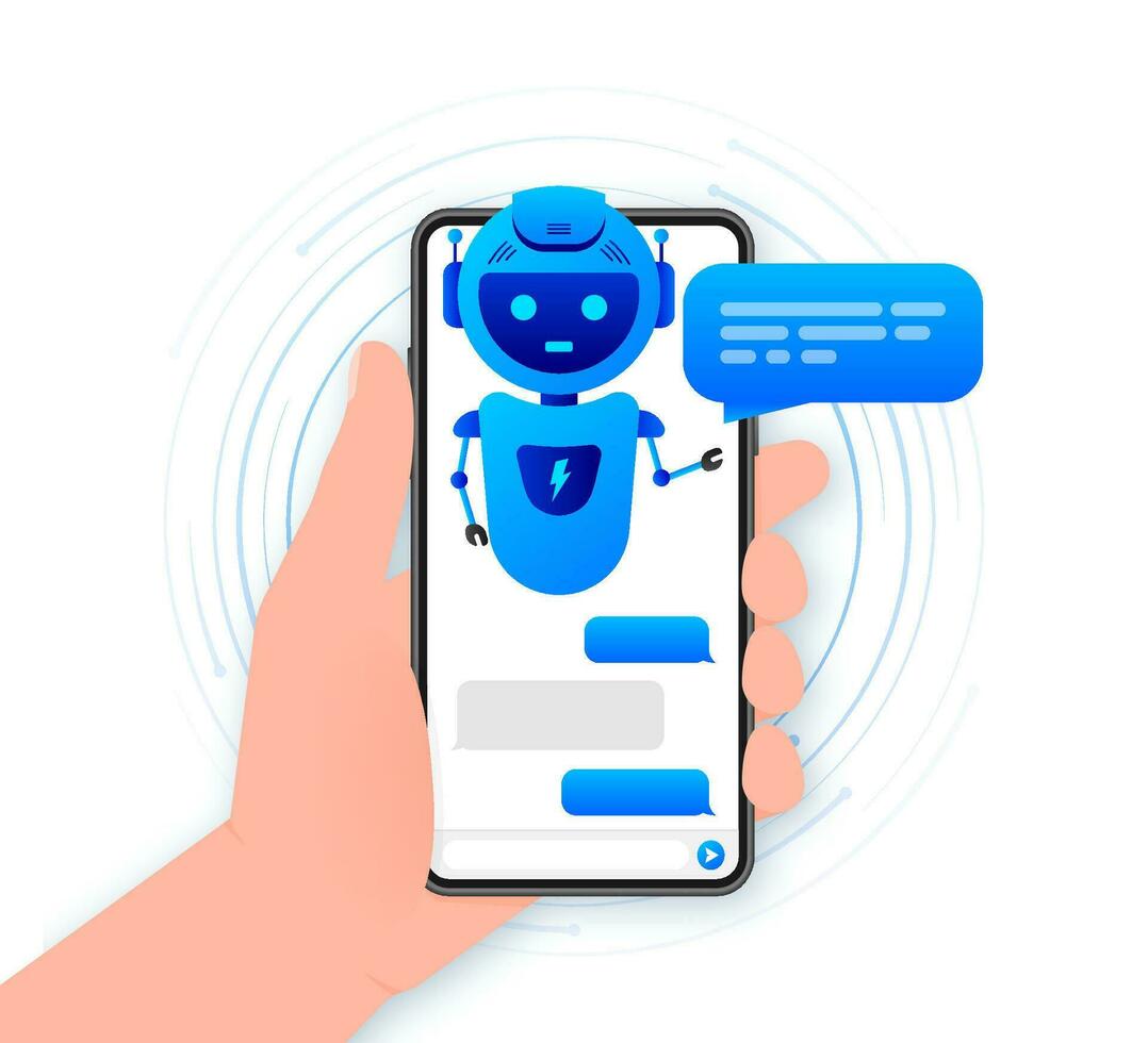 chatbot ícone conceito, bate-papo robô ou chatbot. robô virtual assistência do local na rede Internet ou Móvel formulários vetor