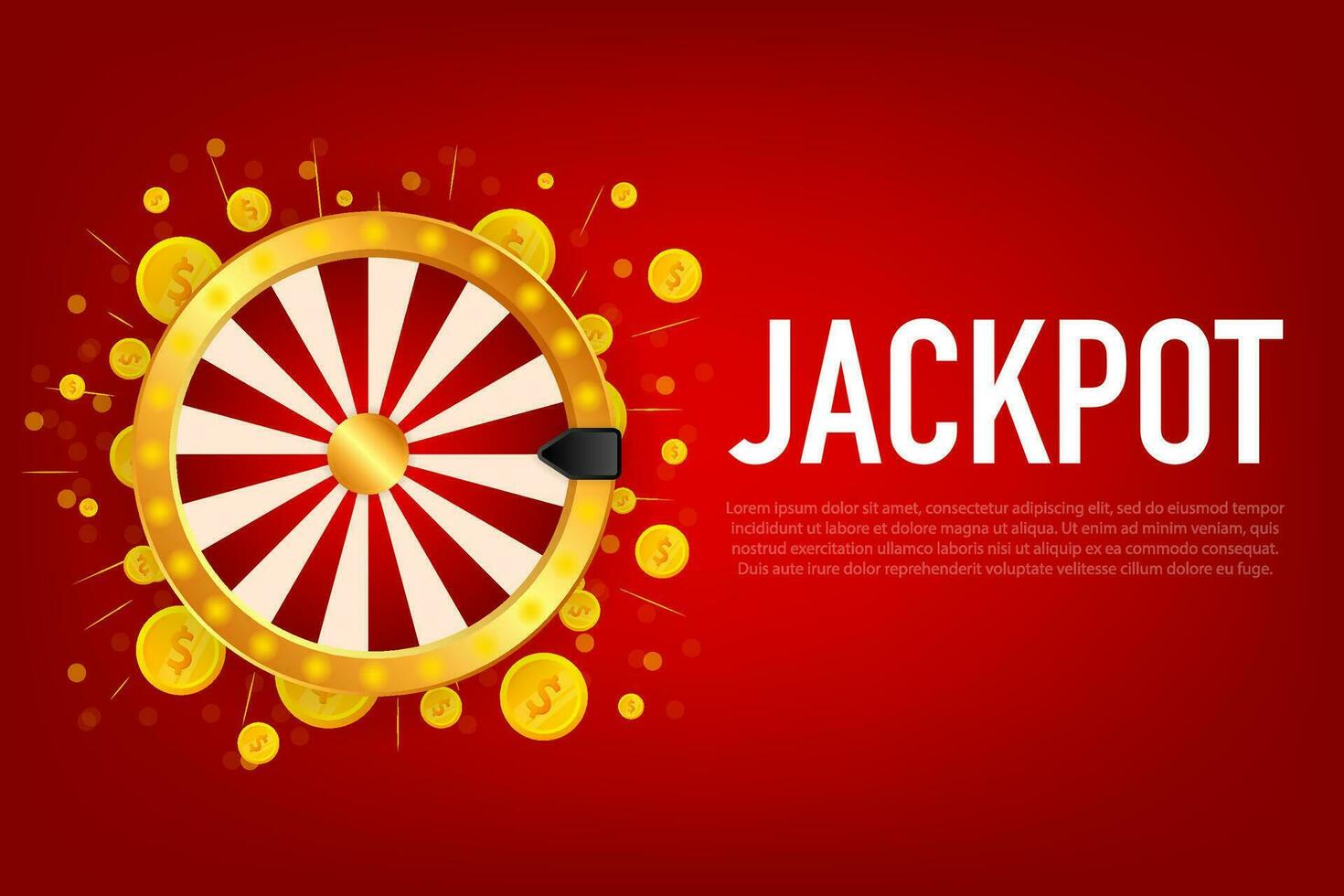 retro desenho animado vermelho jackpot com fortuna roda. vetor placa. abstrato ícone. o negócio conceito.