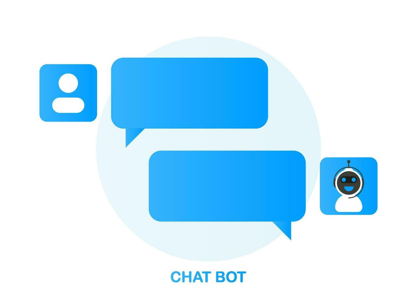 chatbot ícone conceito, bate-papo robô ou chatbot. robô virtual assistência do local na rede Internet ou Móvel formulários. vetor