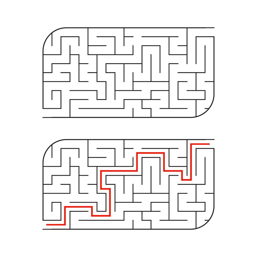 labirinto abstact. jogo para crianças. quebra-cabeça para crianças. enigma do labirinto. ilustração vetorial. vetor