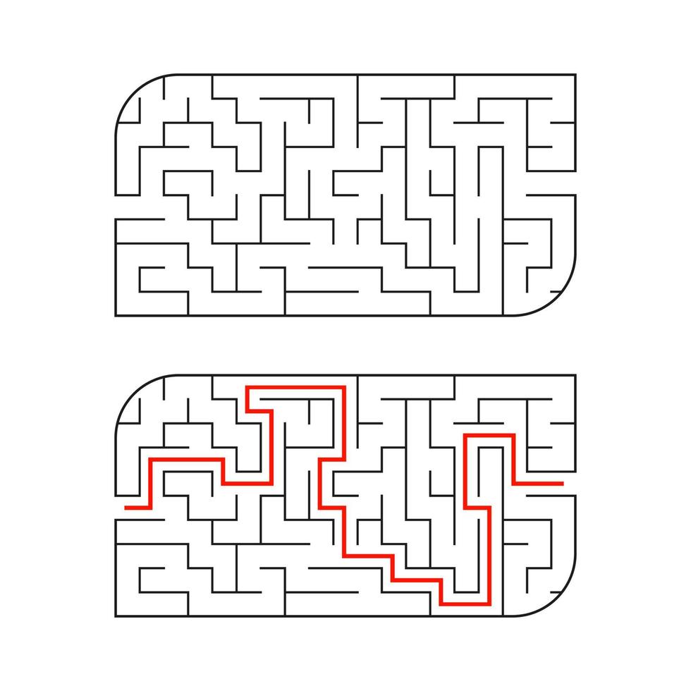 labirinto abstact. jogo para crianças. quebra-cabeça para crianças. enigma do labirinto. ilustração vetorial. vetor