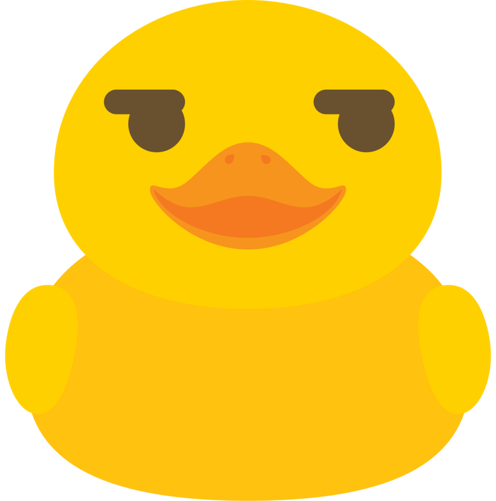 sorriso de emoji de pato vetor