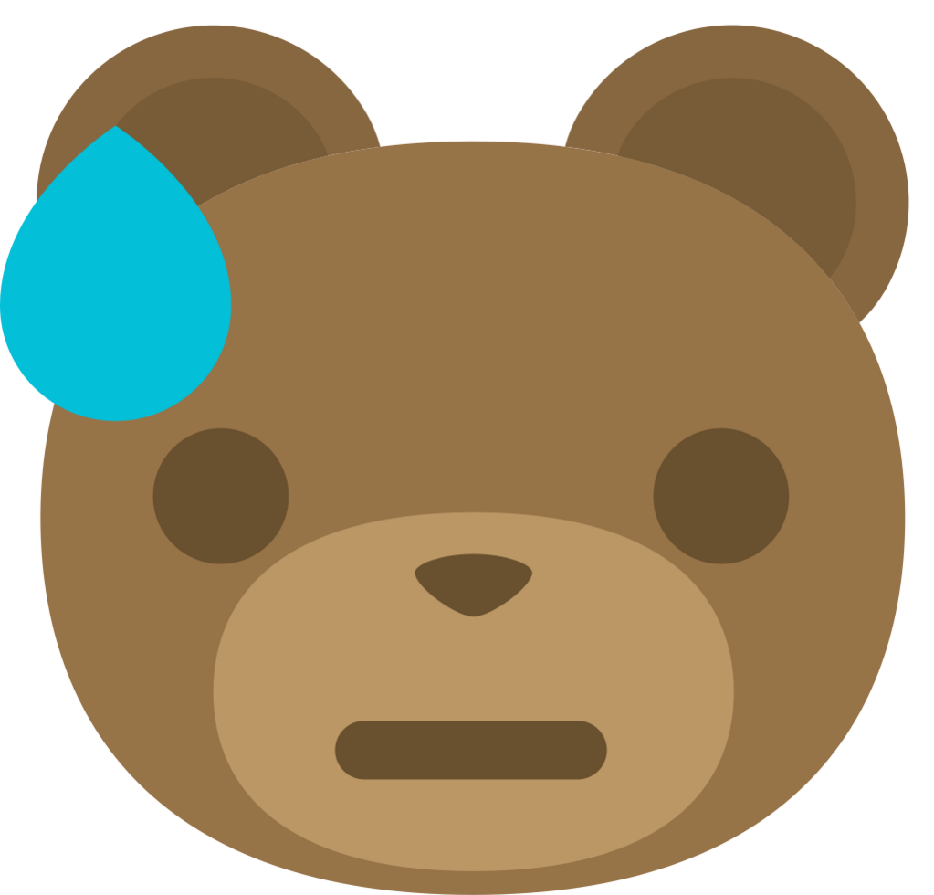 emoji Urso face suor vetor