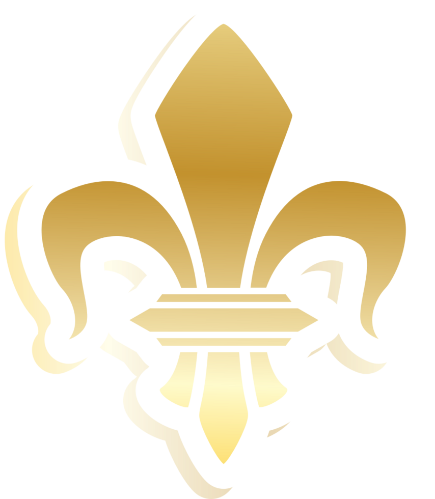 fleur de lis ouro vetor