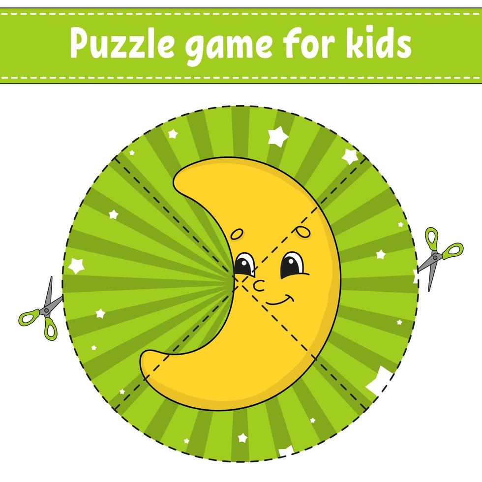 jogo de puzzle para crianças. planilha de desenvolvimento educacional. jogo de aprendizagem para crianças. página de atividades. para criança. enigma para a pré-escola. ilustração em vetor plana isolada simples no estilo bonito dos desenhos animados.