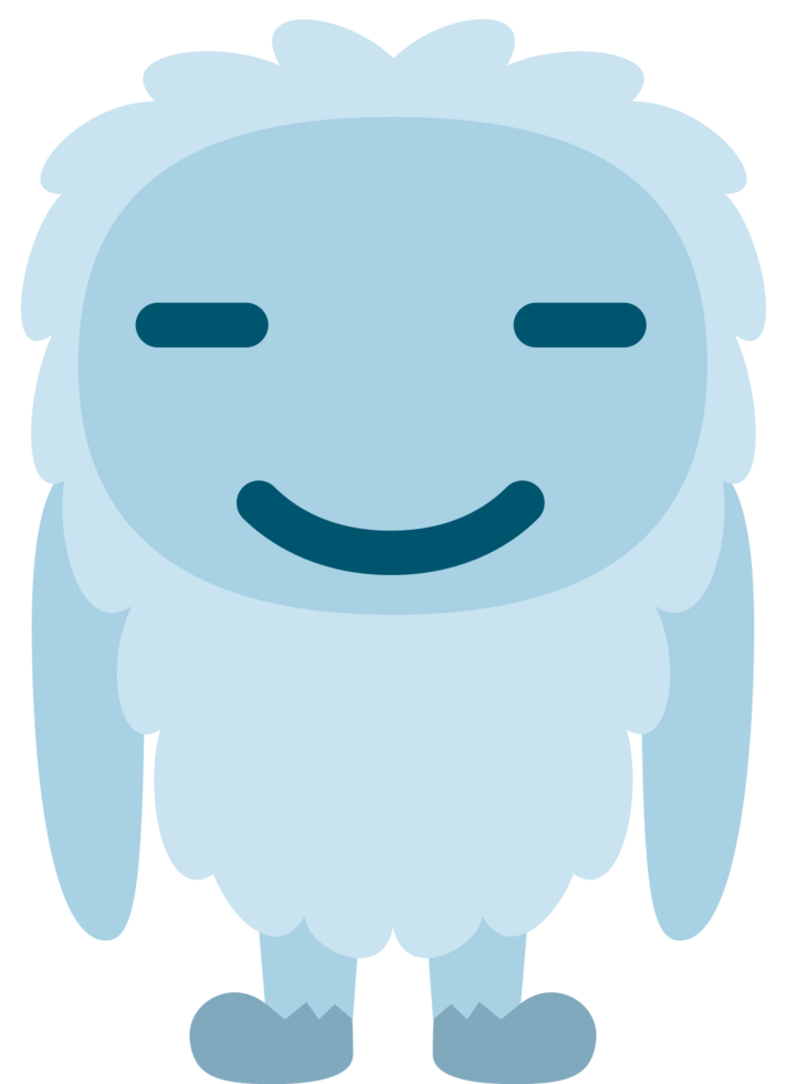 yeti emoticon sorrir vetor