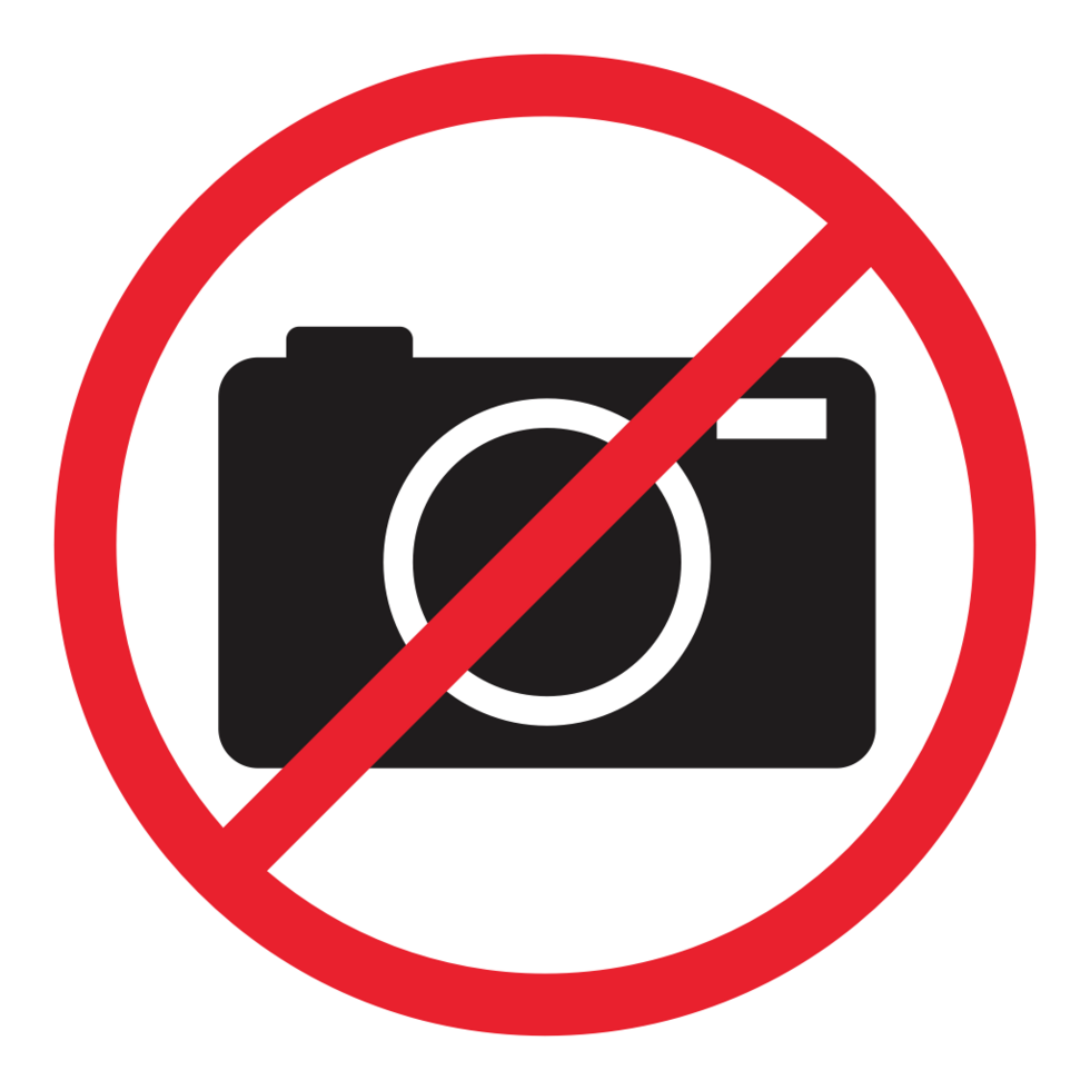 câmera de sinal proibido público vetor