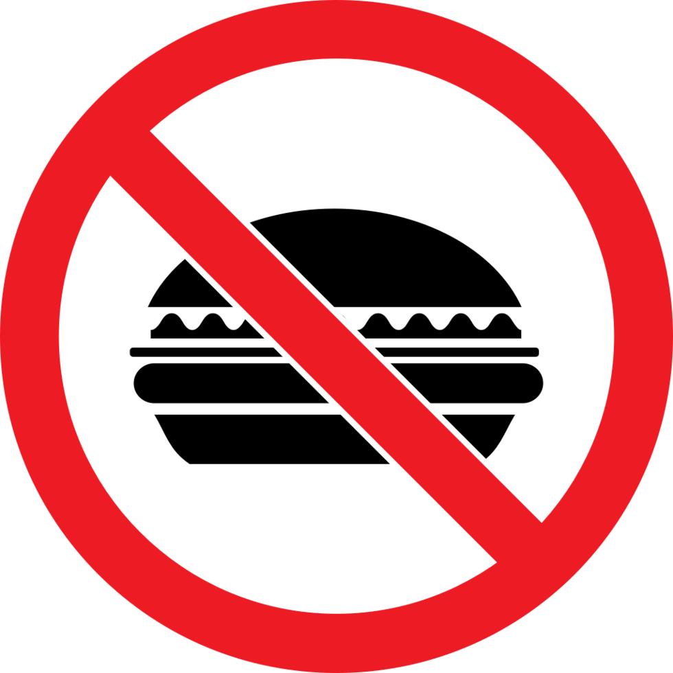 Proibido placa não lixo Comida vetor