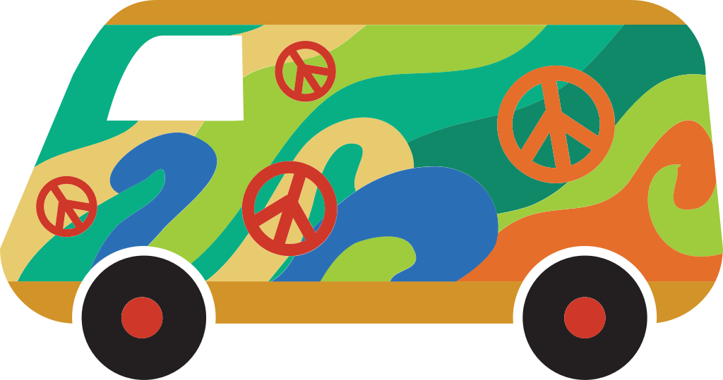 Paz hippie furgão vetor