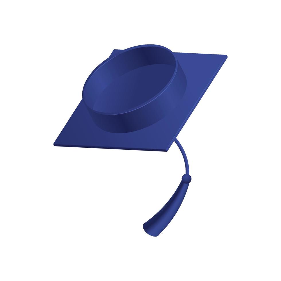 composição de chapéu de formatura azul vetor