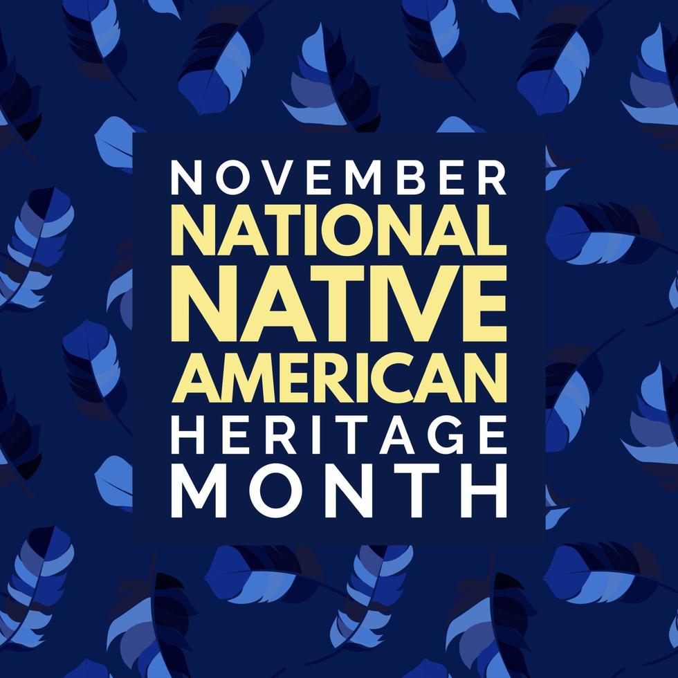 novembro mês do patrimônio nacional nativo americano. ilustração vetorial vetor