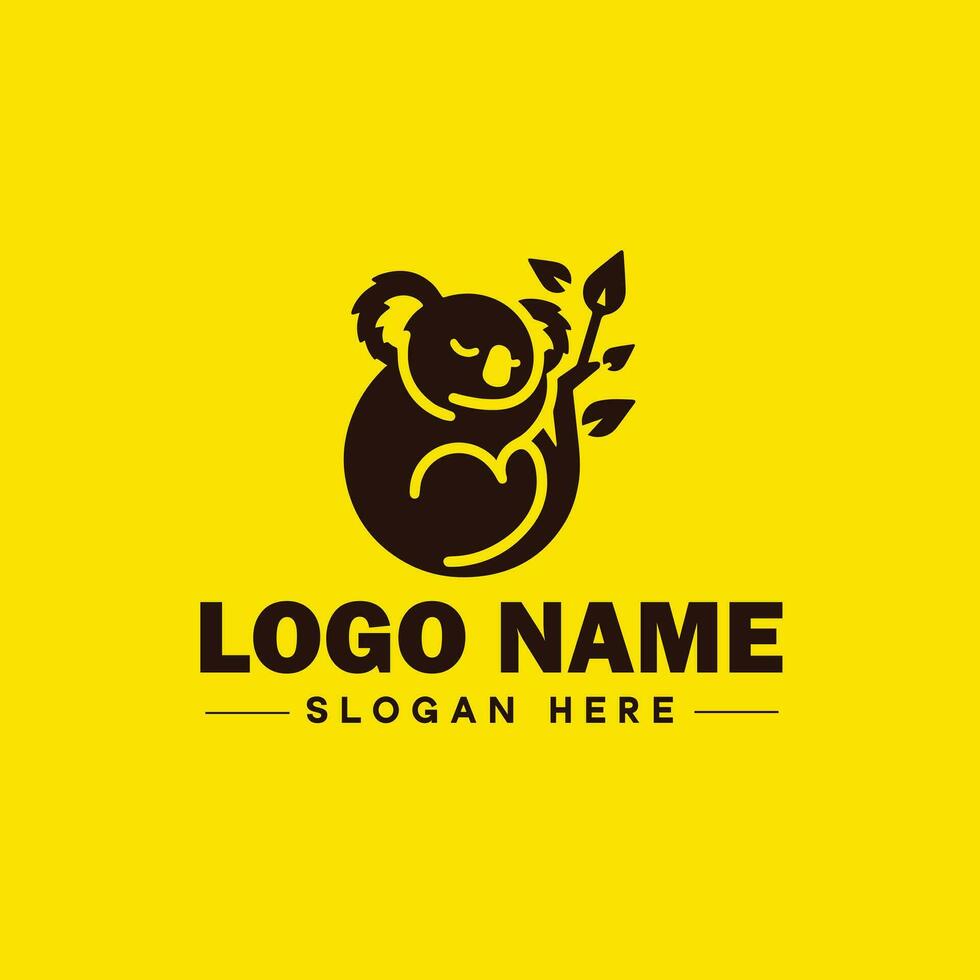 coala logotipo ícone coala animal moderno minimalista o negócio logotipo editável vetor