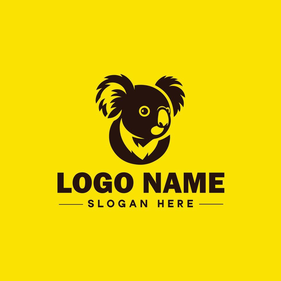 coala logotipo ícone coala animal moderno minimalista o negócio logotipo editável vetor