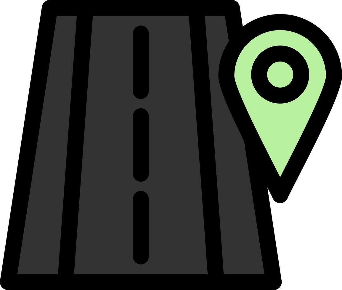 design de ícone criativo de localização de estrada vetor