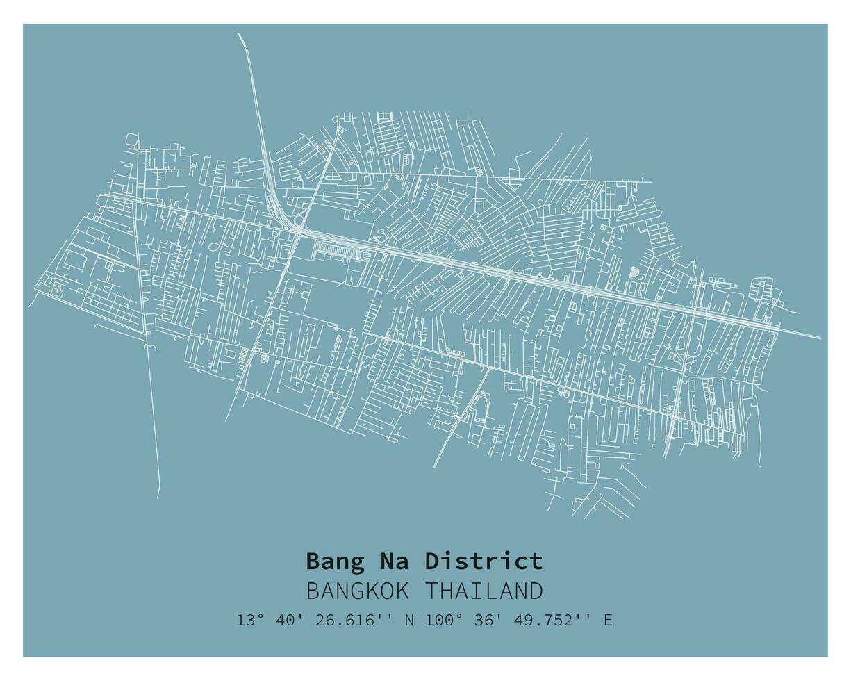 rua mapa do estrondo n / D distrito Bangkok, Tailândia vetor