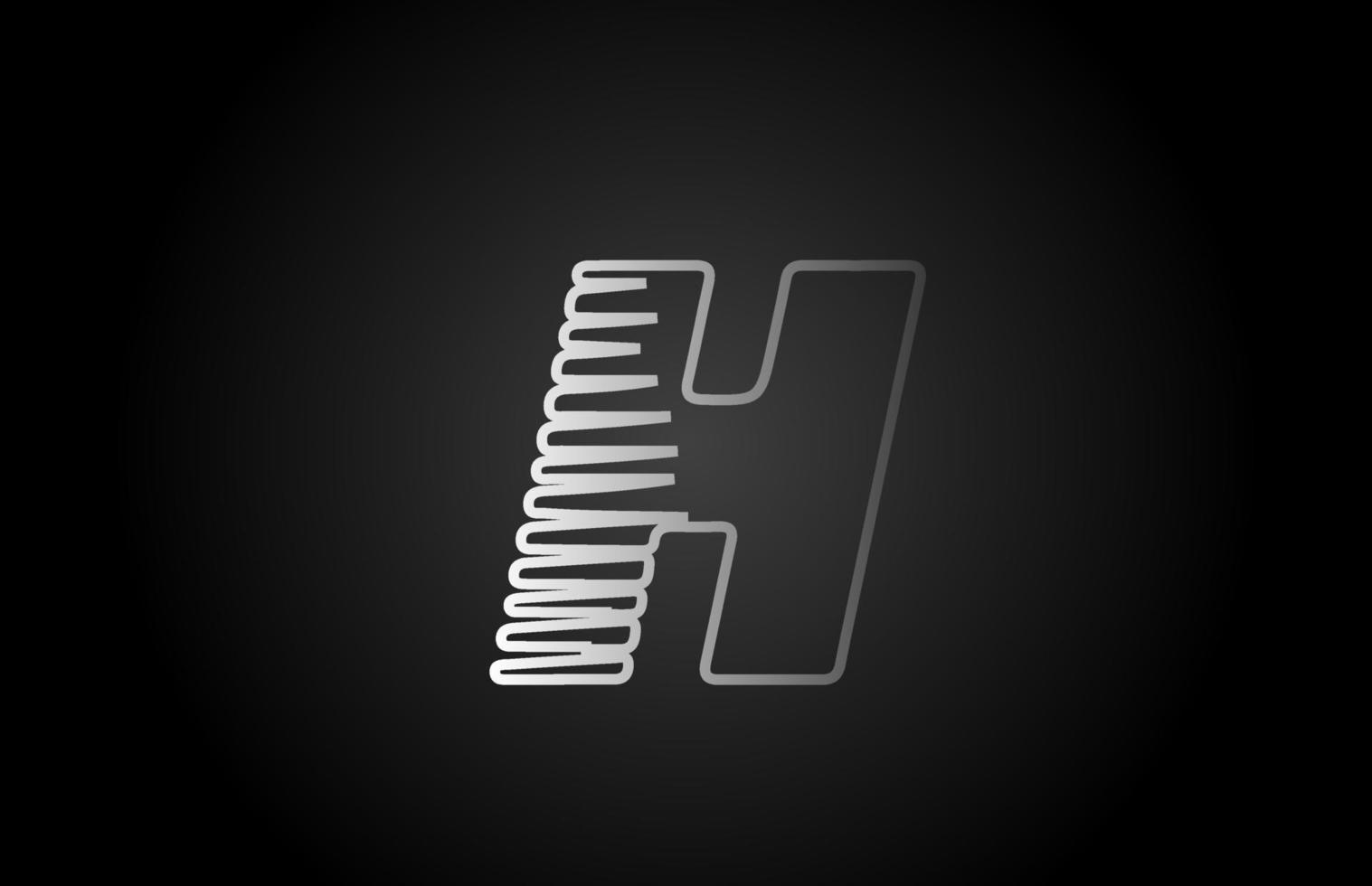 h ícone de logotipo de letra do alfabeto de linha branca. design de linha simples para negócios e empresa vetor