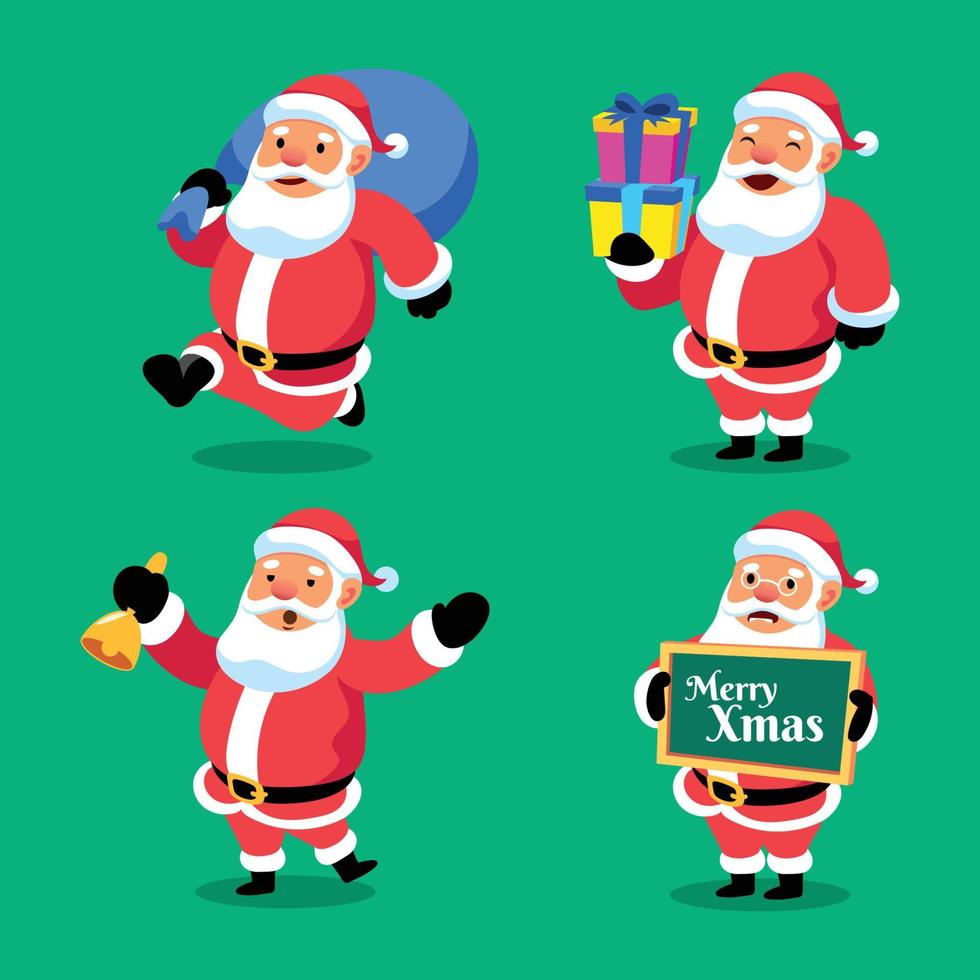 coleção de personagens do papai noel vetor