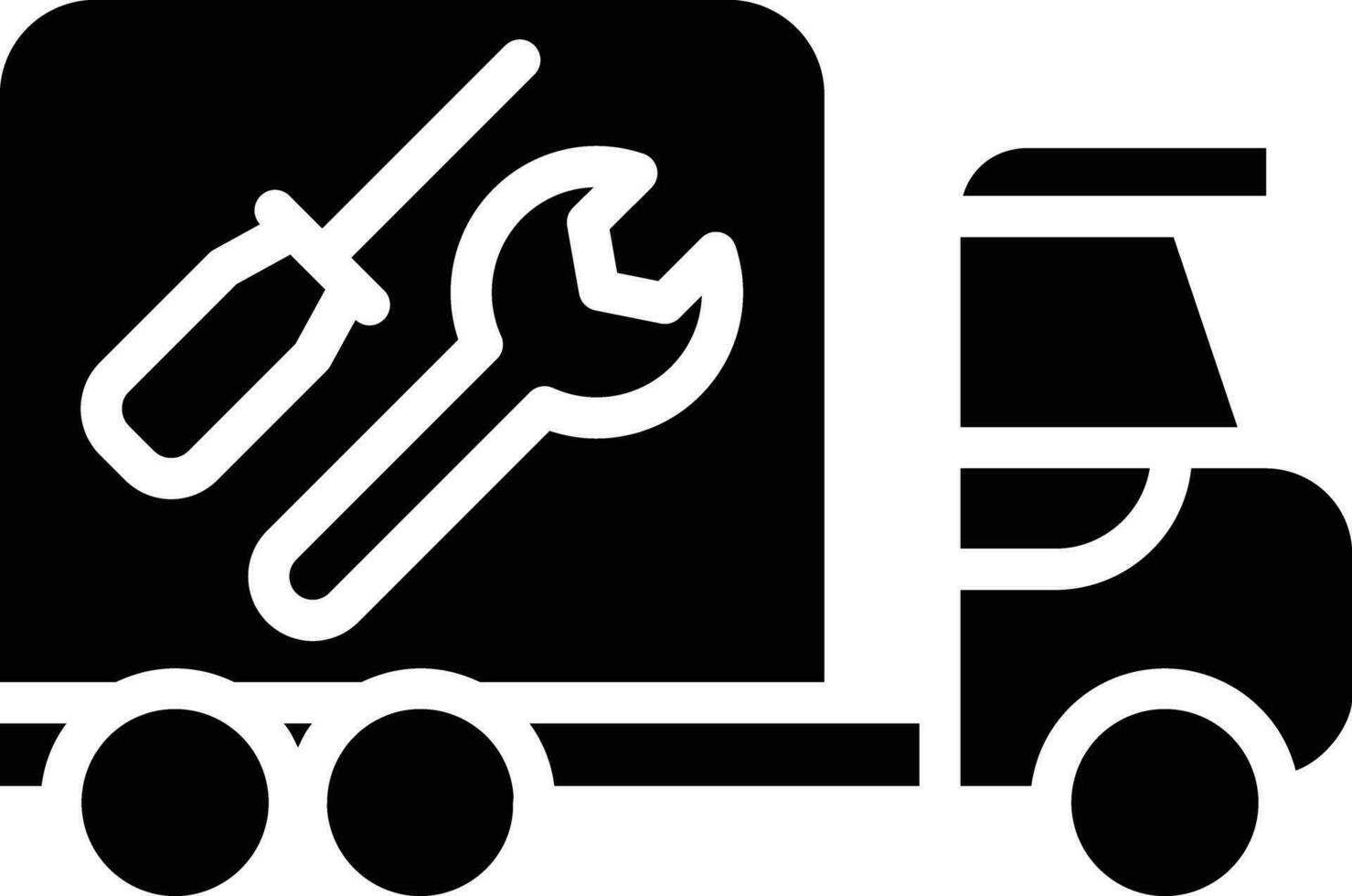 caminhão serviço sólido e glifo vetor ilustração