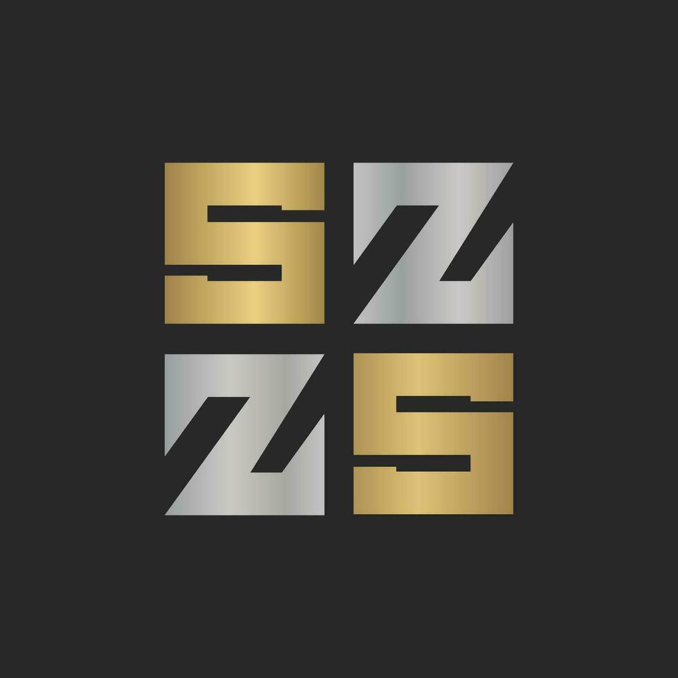 alfabeto iniciais logotipo sz, zs, z e s vetor
