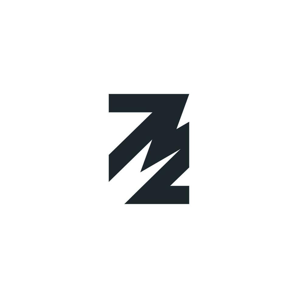 alfabeto iniciais logotipo zm, mz, z e m vetor