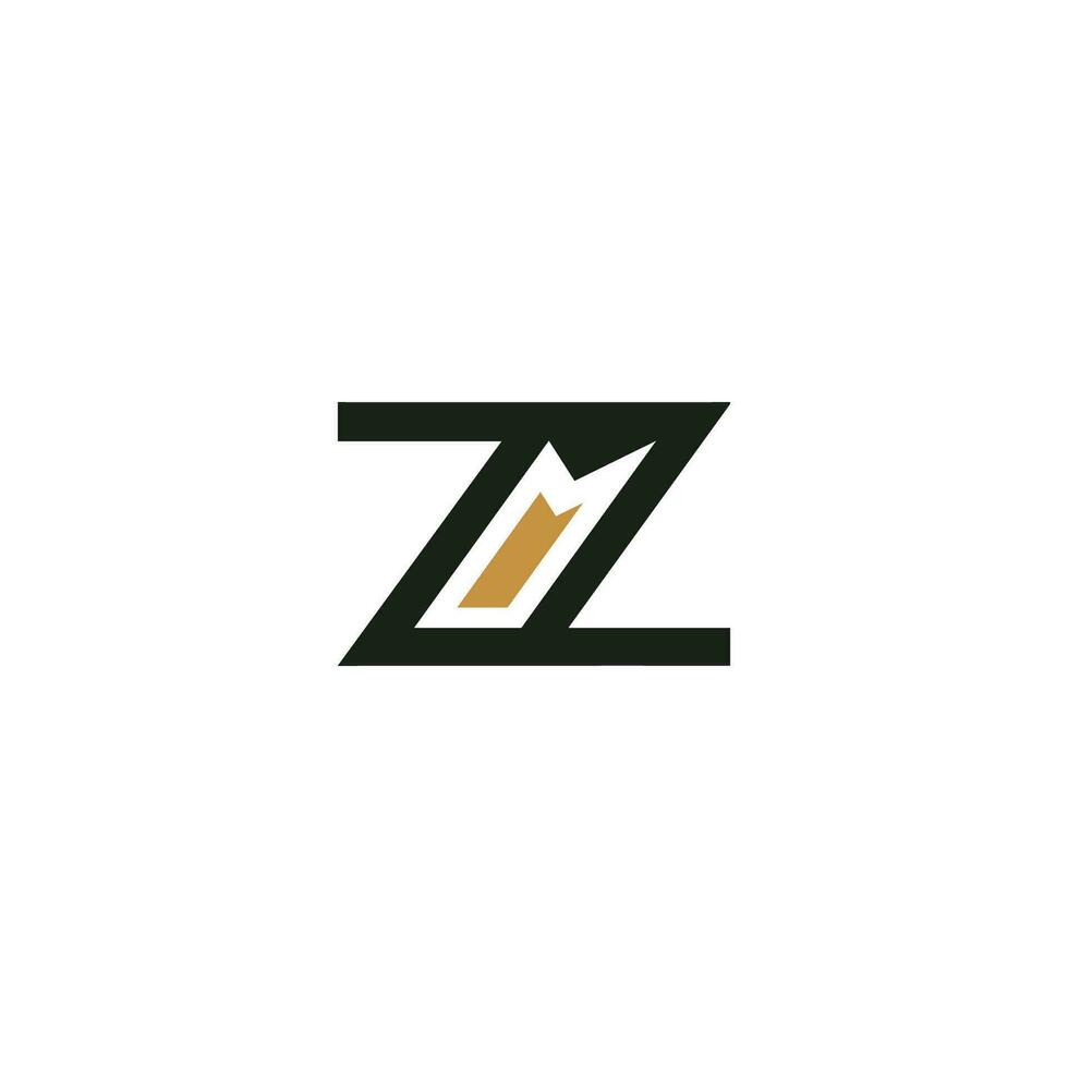 alfabeto iniciais logotipo zm, mz, z e m vetor