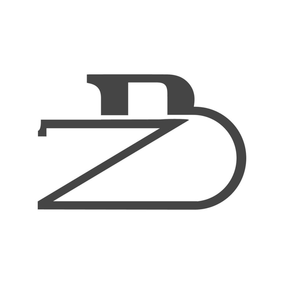 alfabeto cartas iniciais monograma logotipo beleza, zb, z e b vetor