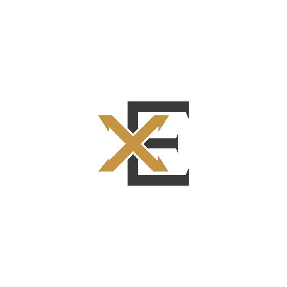 alfabeto iniciais logotipo xe, ex, e e x vetor