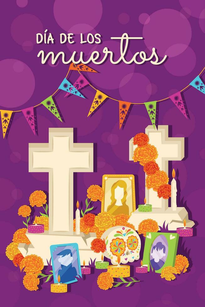 fofa dia de los muertos poster vetor