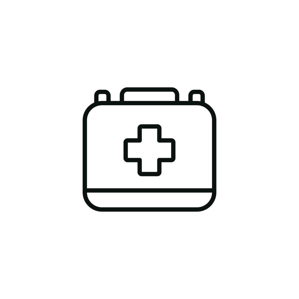 médico kit linha ícone isolado em branco fundo vetor