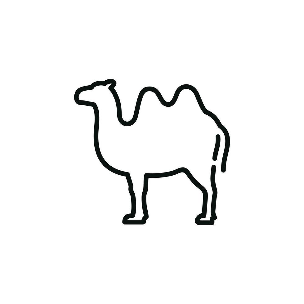 camelo linha ícone isolado em branco fundo vetor