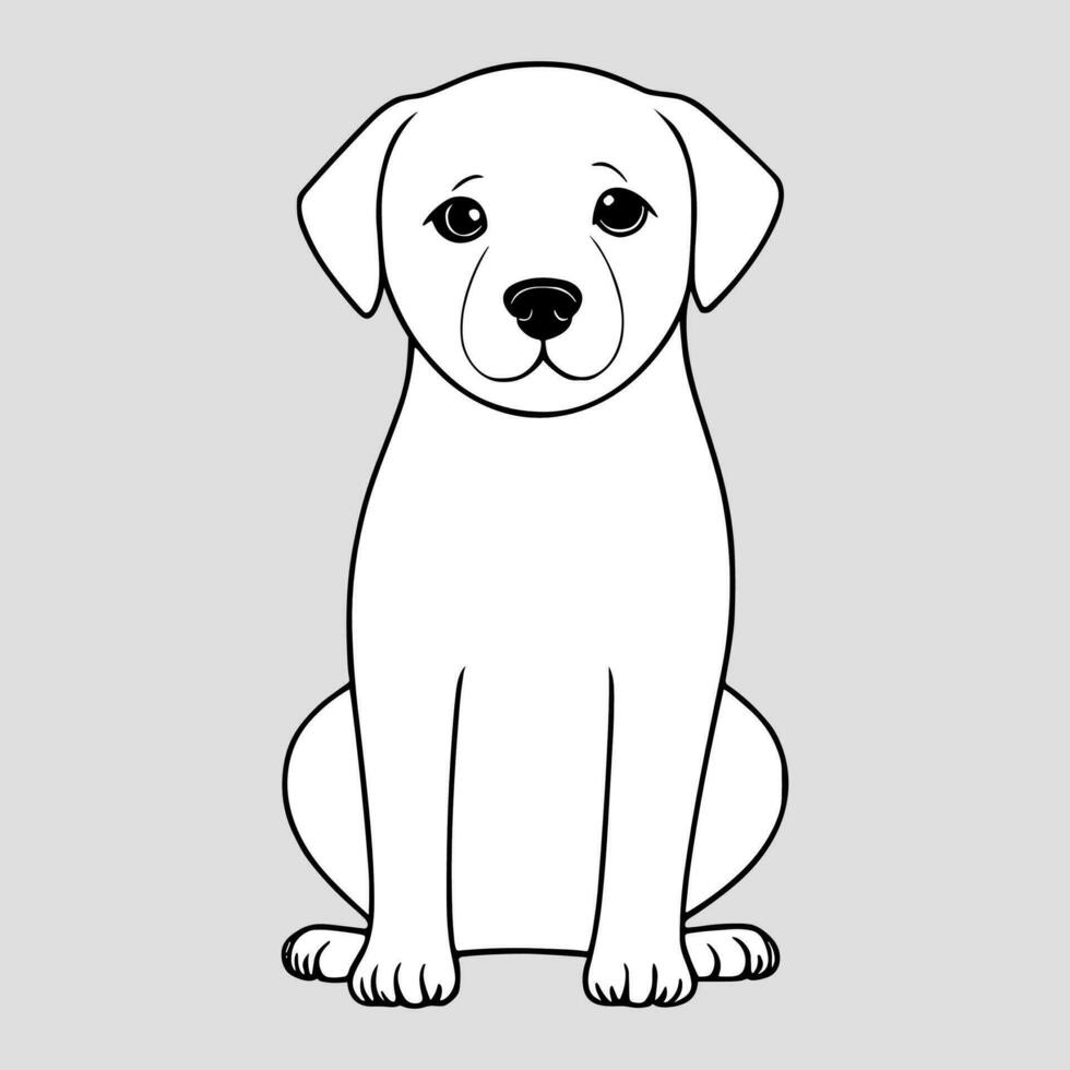 fofa cachorro vetor Preto e branco desenho animado personagem Projeto coleção. branco fundo. animais de estimação, animais.