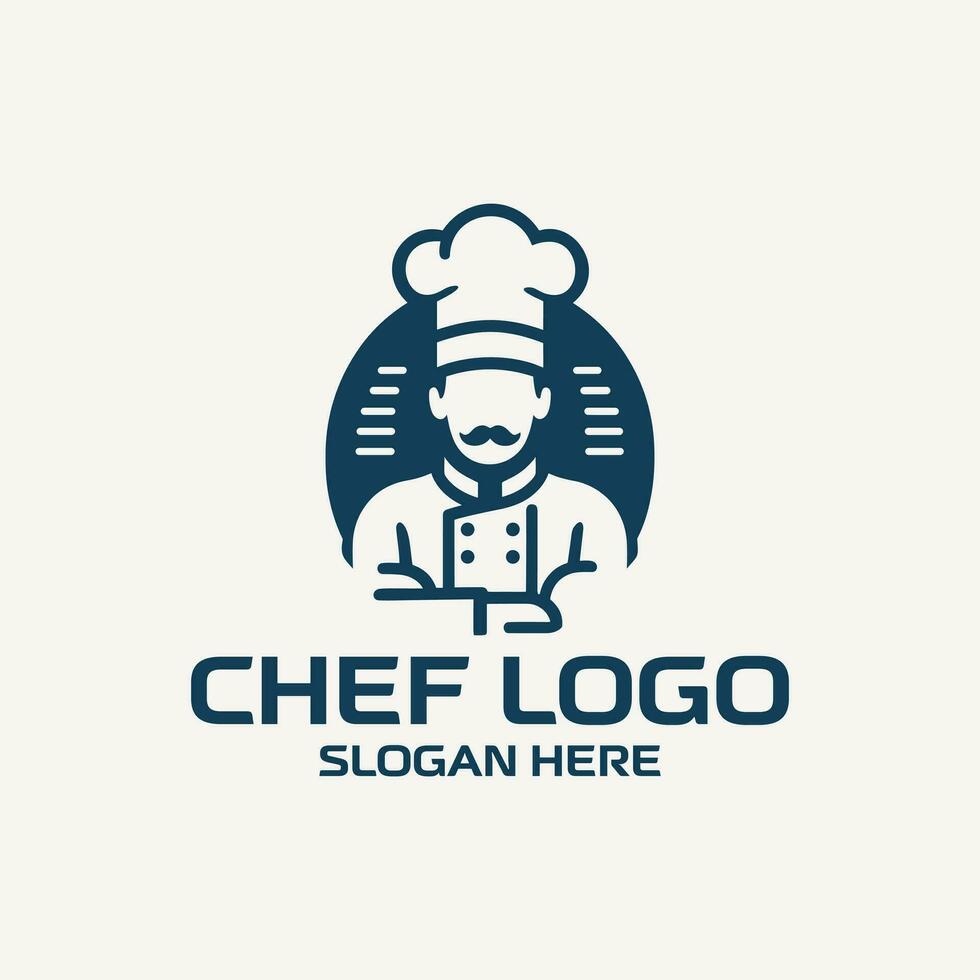 vetor plano chefe de cozinha logotipo modelo coleção