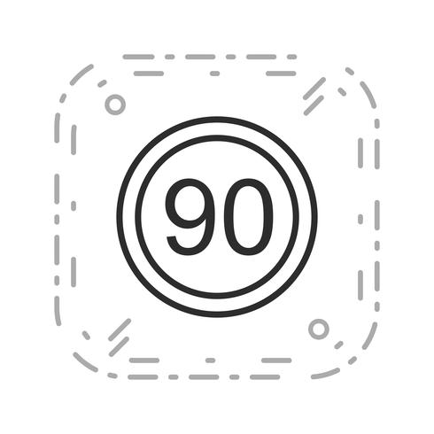 Limite de velocidade do vetor 90 ícone