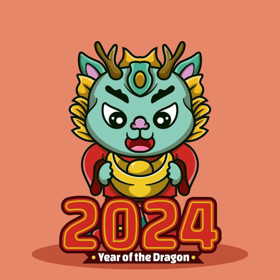 feliz chinês Novo ano 2024 a Dragão mostrar acima. Dragão símbolo do Novo ano 2022 personagem conceito para Projeto celebração vetor