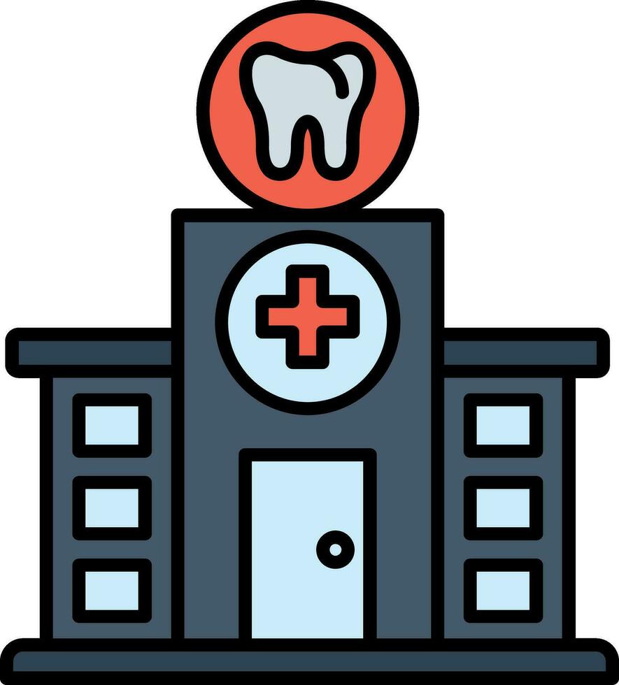 dental clínica linha preenchidas ícone vetor