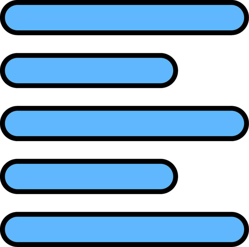 horizontal esquerda alinhar linha preenchidas ícone vetor