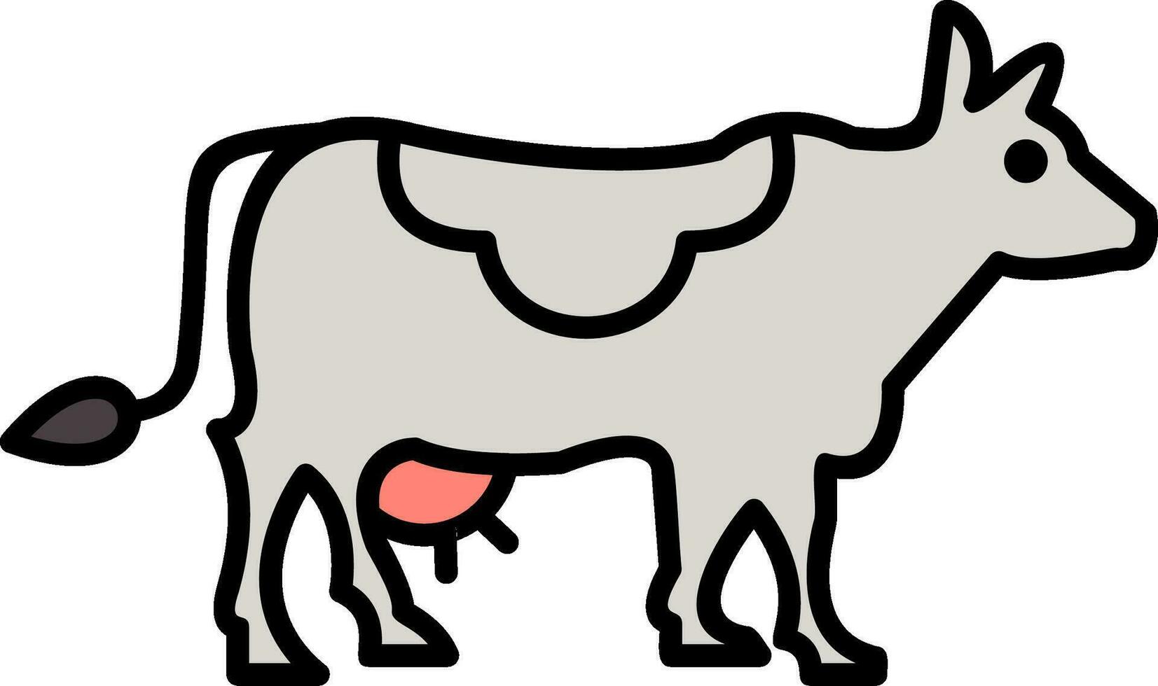ícone cheio de linha de vaca vetor