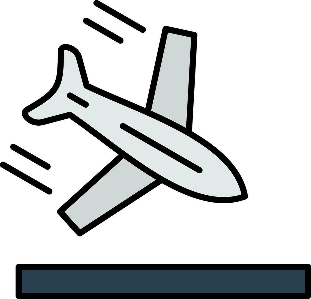 ícone cheio de linha de avião vetor