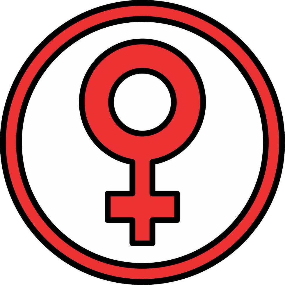 fêmea símbolo linha preenchidas ícone vetor