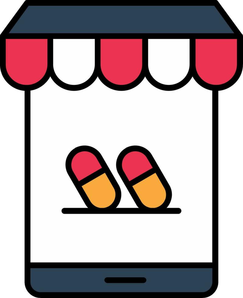 conectados farmacia linha preenchidas ícone vetor