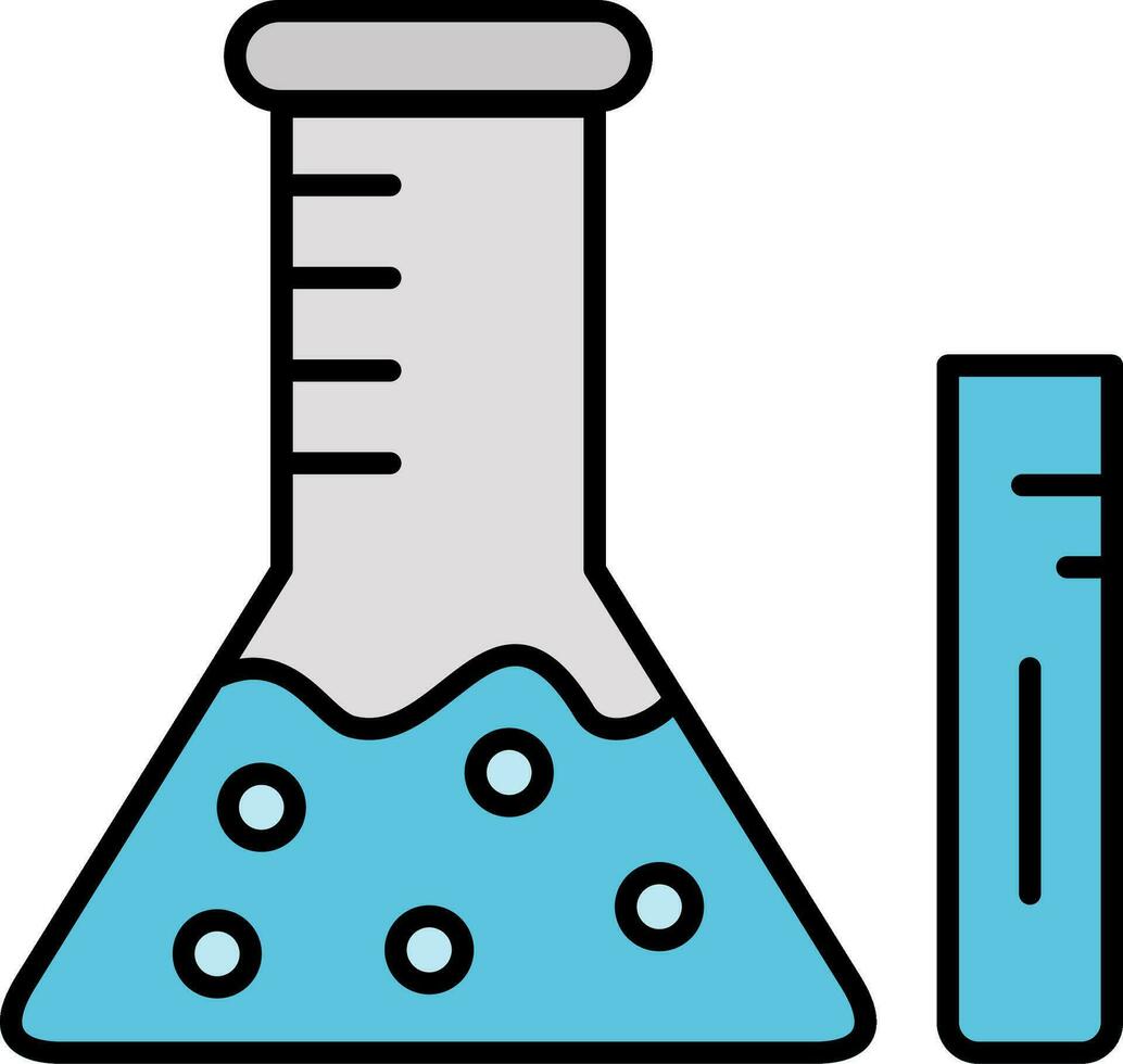 química linha preenchidas ícone vetor