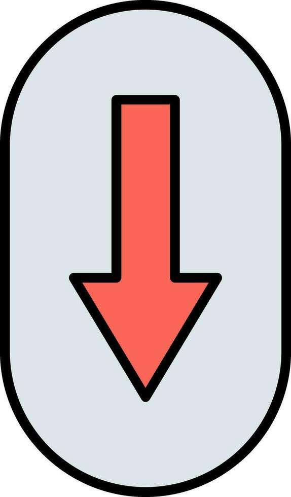 rolagem baixa linha preenchidas ícone vetor