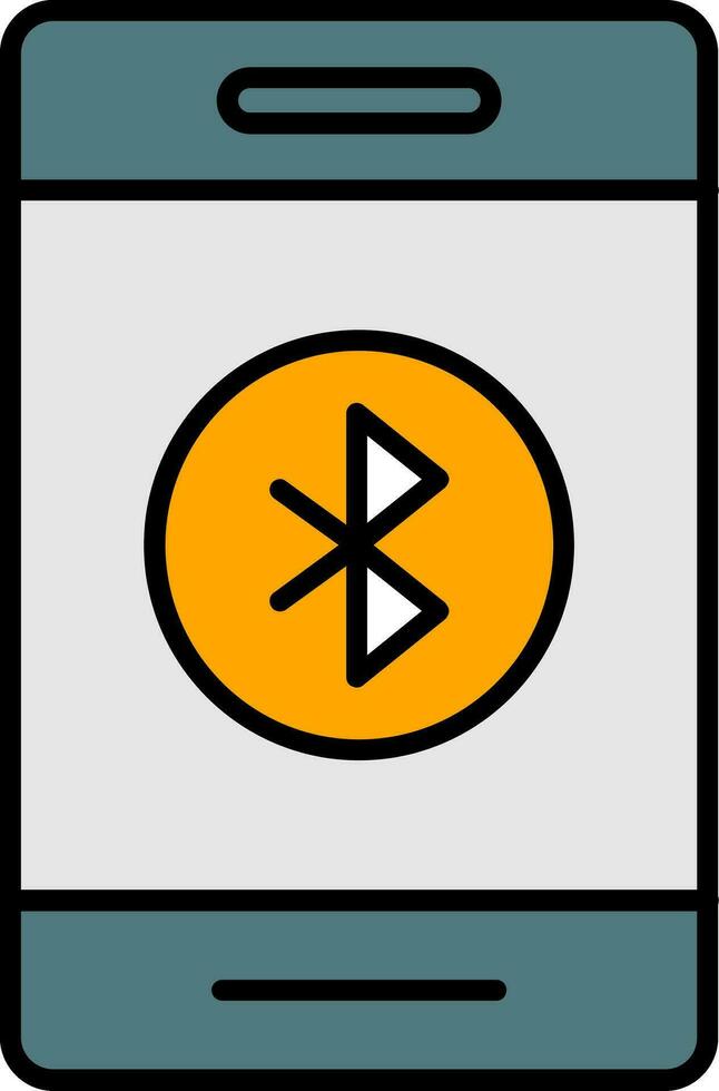 Bluetooth linha preenchidas ícone vetor