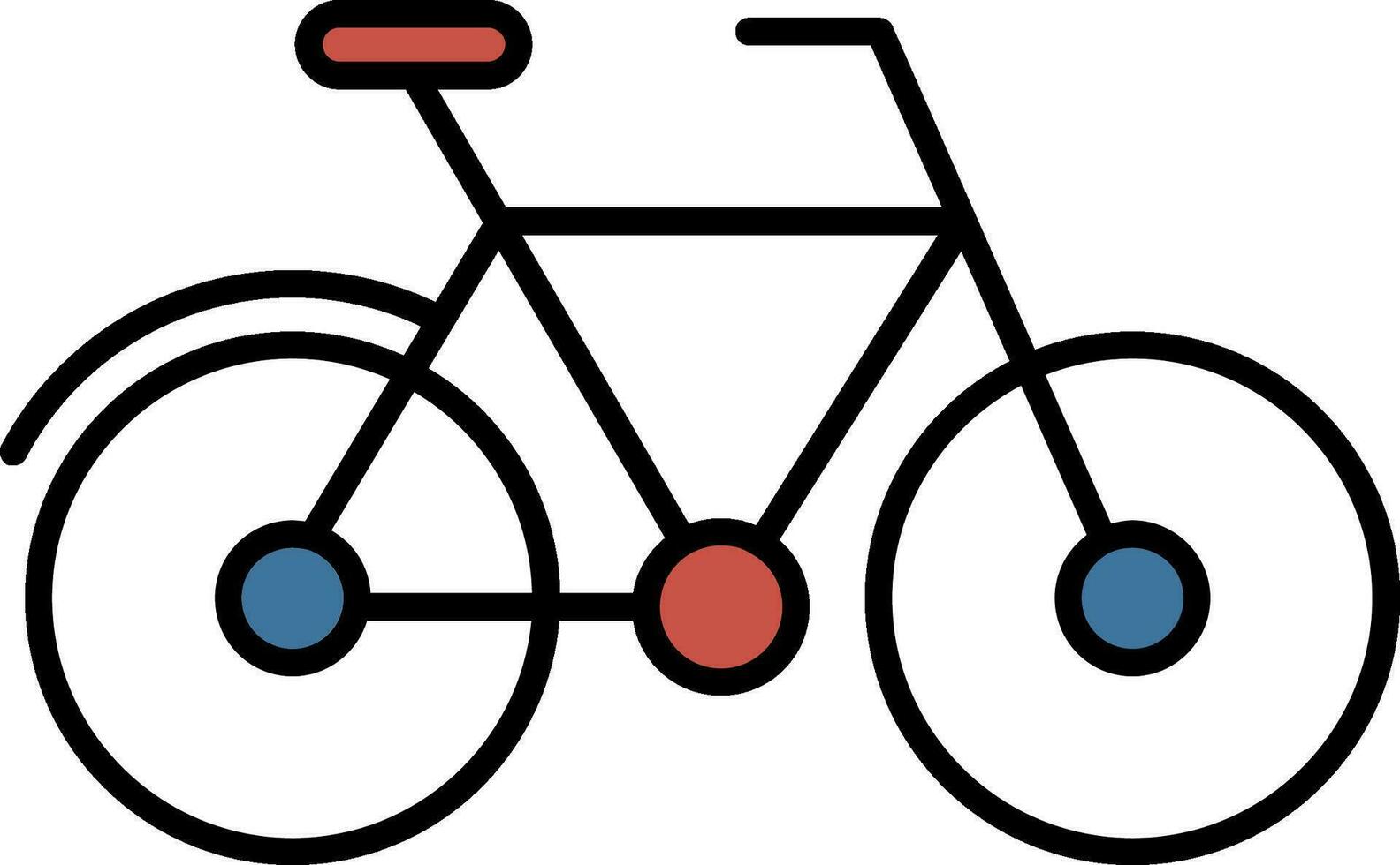bicicleta linha preenchidas ícone vetor