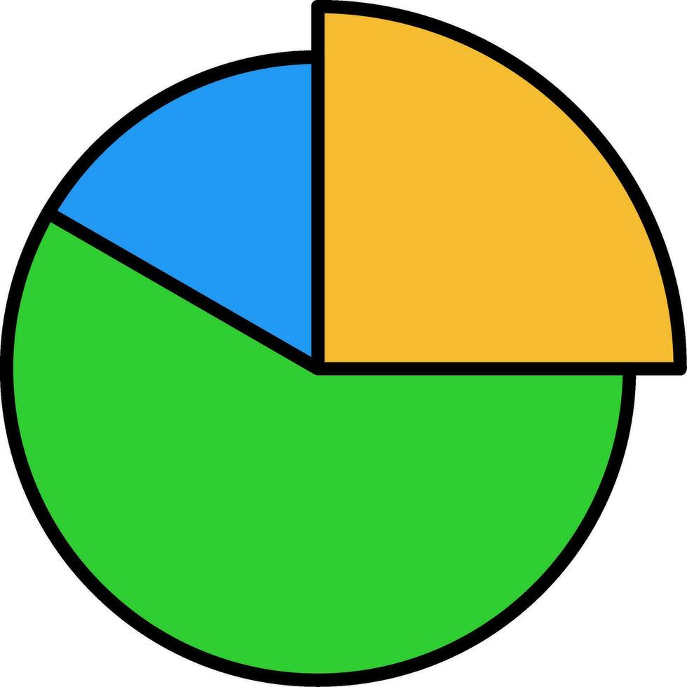 torta gráfico linha preenchidas ícone vetor