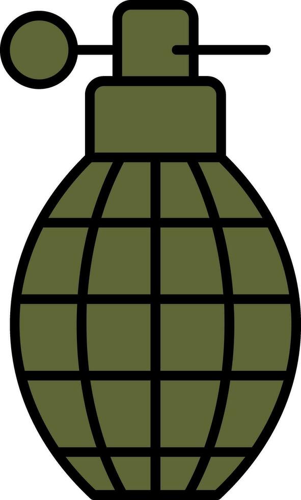 ícone cheio de linha de granada vetor