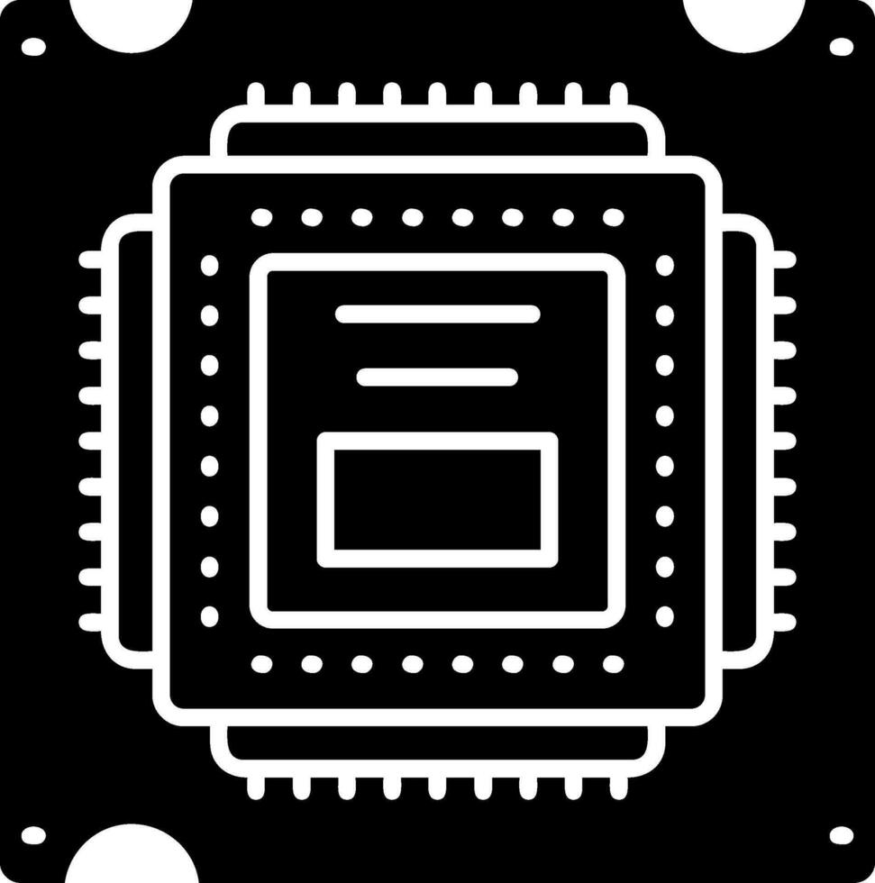 ícone de glifo do processador vetor