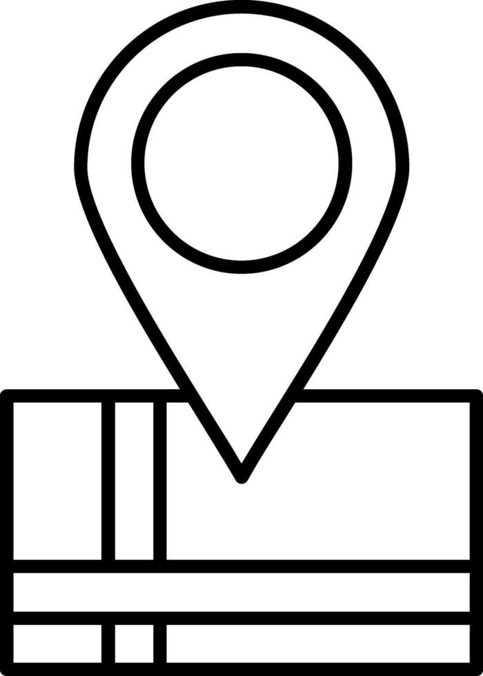 ícone da linha de localização do mapa vetor