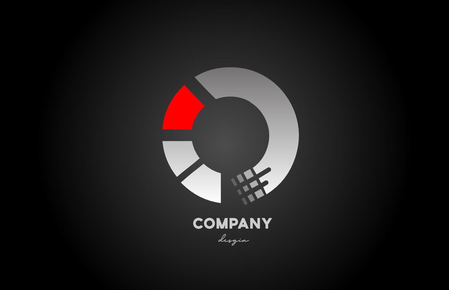 o ícone de logotipo de letra do alfabeto cinza vermelho para negócios e empresas vetor