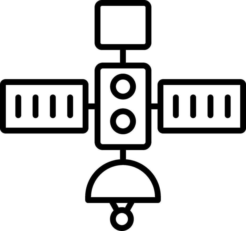 ícone de linha de satélite vetor
